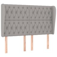 Горна табла за легло с уши, светлосива, 163x23x118/128 см, плат