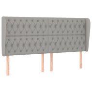 Горна табла за легло с уши, светлосива, 203x23x118/128 см, плат