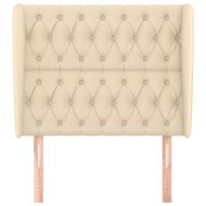 Горна табла за легло с уши, кремава, 103x23x118/128 см, плат