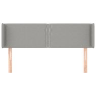 Горна табла за легло с уши, светлосива, 147x16x78/88 см, плат