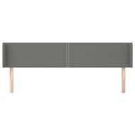 Горна табла за легло с уши, тъмносива, 203x16x78/88 см, плат