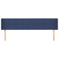 Горна табла за легло, синя, 203x16x78/88 см, плат