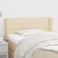 Горна табла за легло, кремава, 103x16x78/88 см, плат