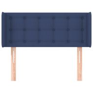 Горна табла за легло, синя, 103x16x78/88 см, плат