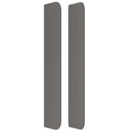 Горна табла с уши, сива, 163x16x118/128 см, изкуствена кожа