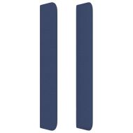 Горна табла за легло с уши, синя, 93x16x118/128 см, плат