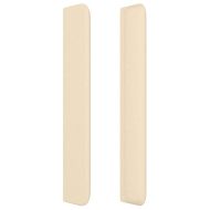 Горна табла за легло с уши, кремава, 103x16x118/128 см, плат