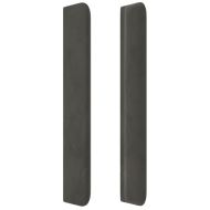 Горна табла за легло с уши, тъмносива, 147x16x118/128см, кадифе