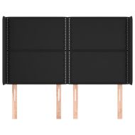 Горна табла с уши, черна, 147x16x118/128 см, изкуствена кожа