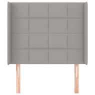 Горна табла за легло с уши, светлосива, 103x16x118/128 см, плат