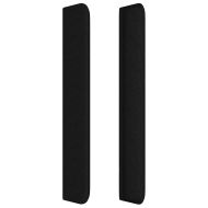 Горна табла за легло с уши, черна, 93x16x118/128 см, плат