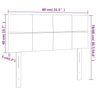 LED горна табла за легло, тъмносиня, 80x5x78/88 см, кадифе