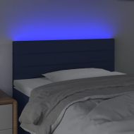 LED горна табла за легло, синя,100x5x78/88 см, плат