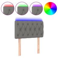 LED горна табла за легло, тъмносива, 80x7x78/88 см, плат