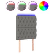 LED горна табла за легло, тъмносива, 80x7x118/128 см, плат