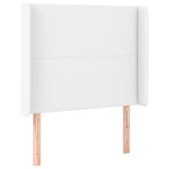 Боксспринг легло с матрак и LED бяло 100x200 см изкуствена кожа