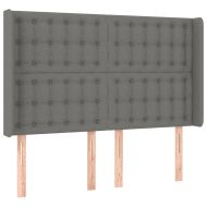 Боксспринг легло с матрак и LED, тъмносиво, 140x190 см, плат