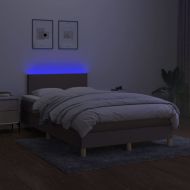Боксспринг легло с матрак и LED, таупе, 120x200 см, плат