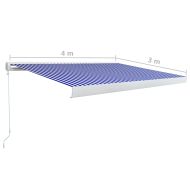 Ръчна касетъчна тента, 400x300 см, синьо и бяло