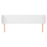 Горна табла с уши, Бяла, 203x23x78/88 см, изкуствена кожа
