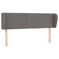 Горна табла с уши, сива, 147x23x78/88 см, изкуствена кожа