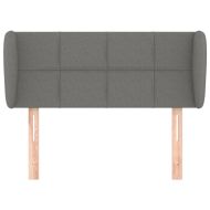 Горна табла за легло с уши, тъмносива, 103x23x78/88 см, плат