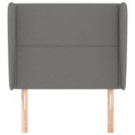 Горна табла за легло с уши, тъмносива, 103x23x118/128 см, плат