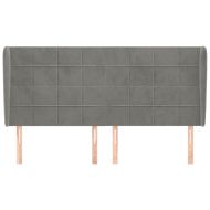 Горна табла за легло с уши, светлосива,163x23x118/128 см кадифе