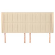 Горна табла за легло с уши, кремава, 163x23x118/128 см, плат