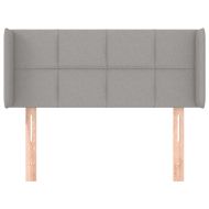 Горна табла за легло с уши, светлосива,83x16x78/88 см, плат