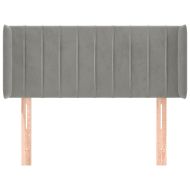 Горна табла за легло с уши, светлосива,93x16x78/88 см, кадифе