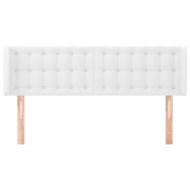 Горна табла за легло, Бяла, 147x16x78/88 см, изкуствена кожа