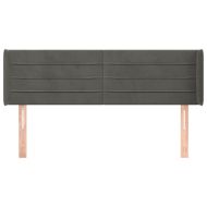 Горна табла за легло, тъмносива, 147x16x78/88 см, кадифе