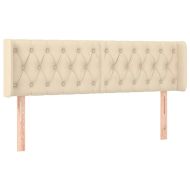 Горна табла за легло, кремава, 147x16x78/88 см, плат