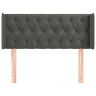 Горна табла за легло, тъмносива, 103x16x78/88 см, кадифе