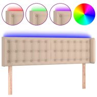 LED Горна табла за легло, капучино, 147x16x78/88 см