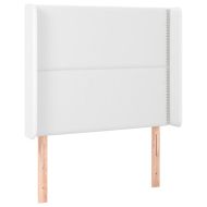 LED горна табла за легло, бяла, 103x16x118/128 см