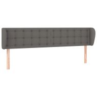 Горна табла с уши, сива, 183x23x78/88 см, изкуствена кожа