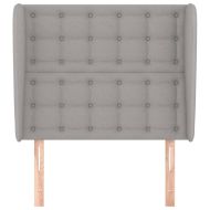 Горна табла за легло с уши, светлосива, 103x23x118/128 см, плат