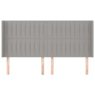 Горна табла за легло с уши, светлосива, 203x16x118/128 см, плат