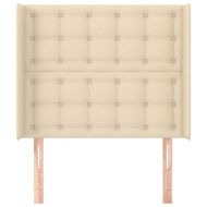 Горна табла за легло с уши, кремава, 83x16x118/128 см, плат