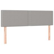 LED горна табла за легло, светлосива, 144x5x78/88 см, плат