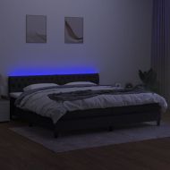 Боксспринг легло с матрак и LED, черна, 200x200 см, плат