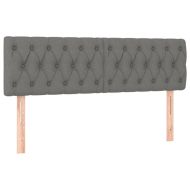 Боксспринг легло с матрак и LED, тъмносиво, 160x200 см, плат