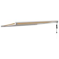 Прибираща се тента жълто и бяло 4x3 м плат и алуминий