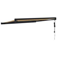 Прибираща се тента жълто и бяло 3,5x2,5 м плат и алуминий