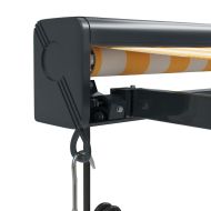 Прибираща се тента жълто и бяло 3,5x2,5 м плат и алуминий