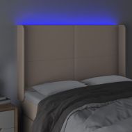 LED горна табла за легло, капучино, 147x16x118/128 см