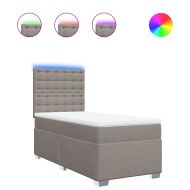 Боксспринг легло с матрак, таупе, 90x190 см, плат