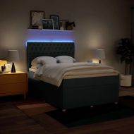 Боксспринг легло с матрак, синьо, 160x200 см, плат